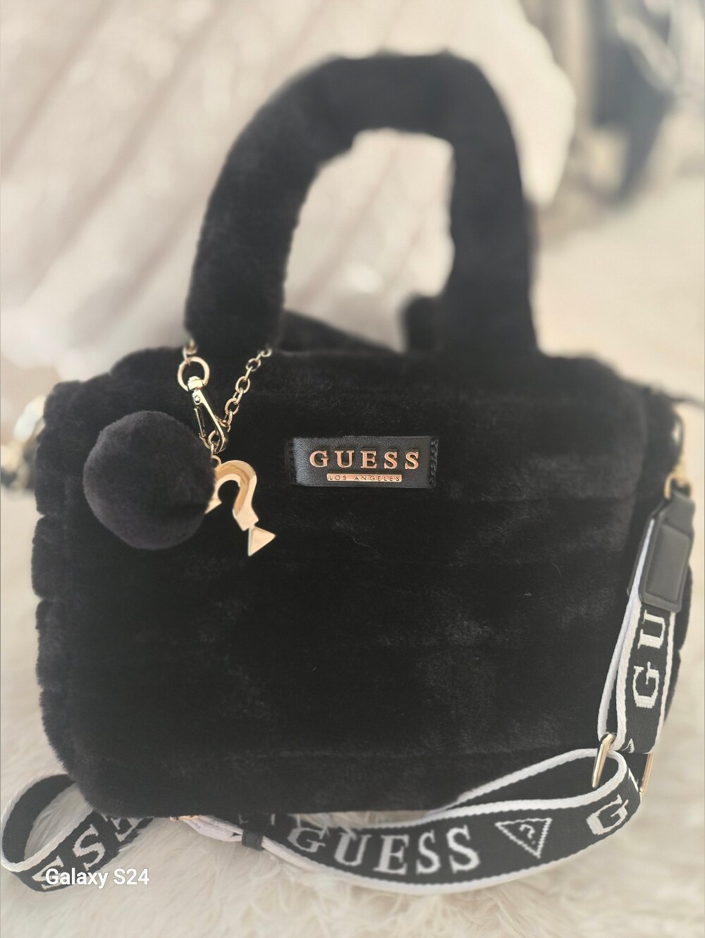 Guess Black Faux Fur Bag